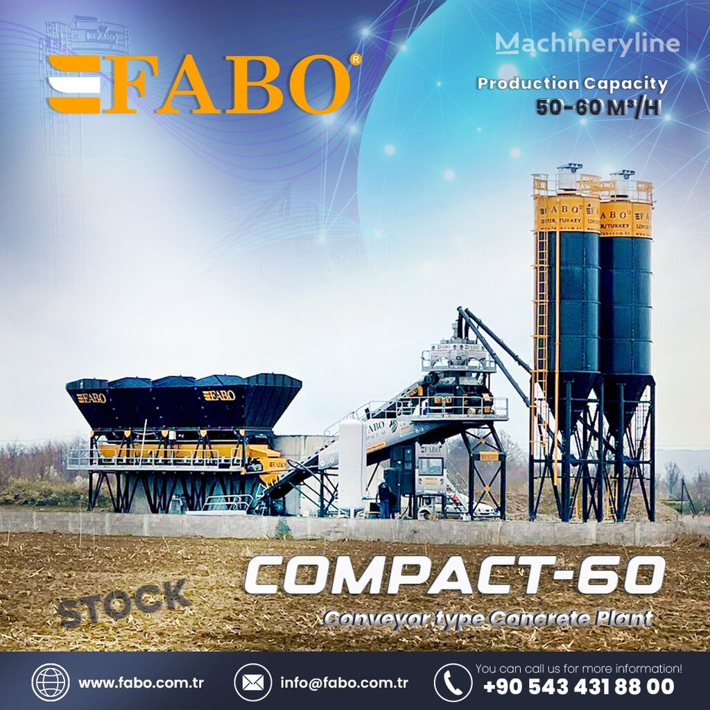 جديد ماكينة صناعة الخرسانة FABO BETONNYY ZAVOD FABOMIX COMPACT-60 | NOVYY PROEKT