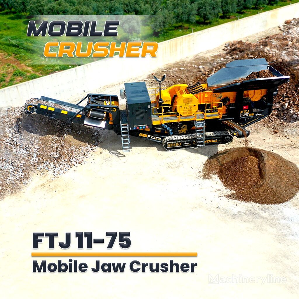جديد كسارة FABO FTJ 11-75 MOBILE JAW CRUSHER 150-300 TPH | AVAILABLE IN STOCK